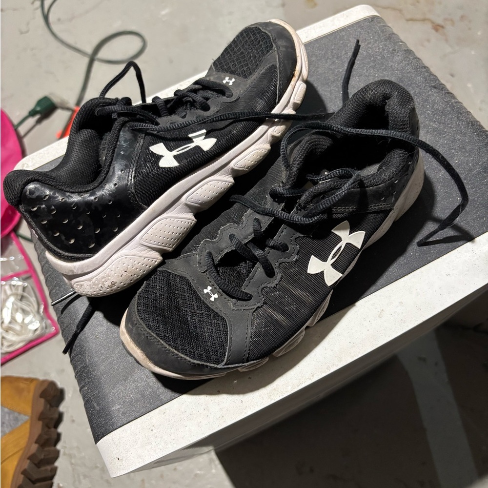 Under Armour Black and White Running Shoes